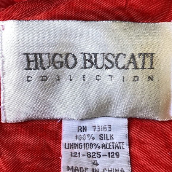 Hugo Buscati Collection Orange Sleeveless Silk Shift Dress Size 4 - Picture 6 of 6